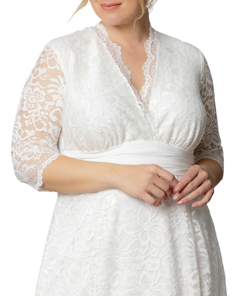 Kiyonna amour cheap lace wedding gown